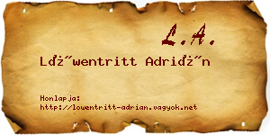 Löwentritt Adrián névjegykártya